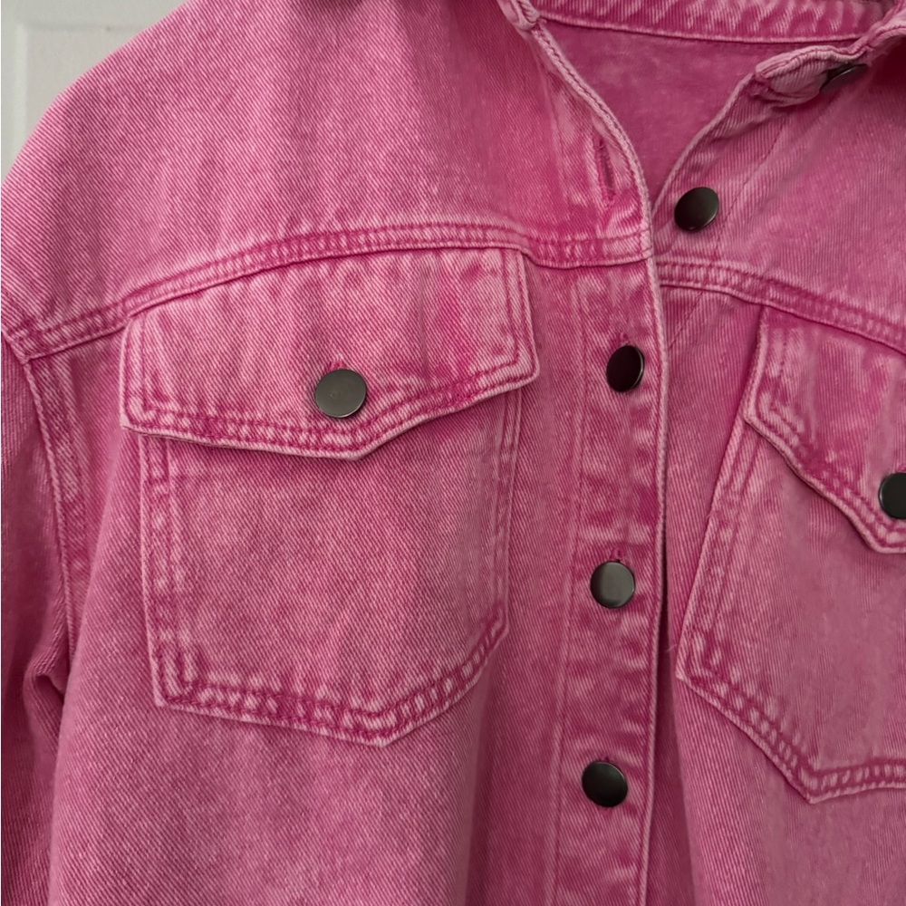 Pink Denim Shacket - Picture 2 of 4